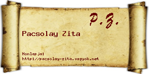 Pacsolay Zita névjegykártya